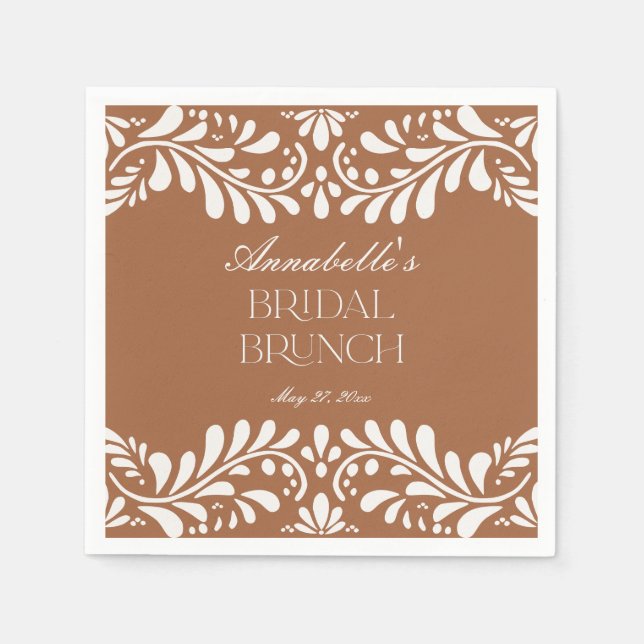 Clay Talavera Tile Spanish Fiesta Bridal Brunch Napkin (Front)