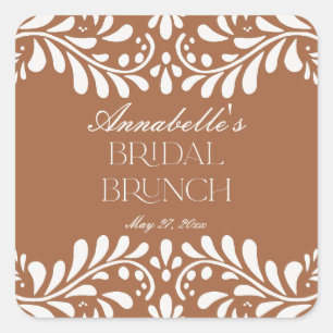 Clay Talavera Tile Spanish Fiesta Bridal Brunch Square Sticker