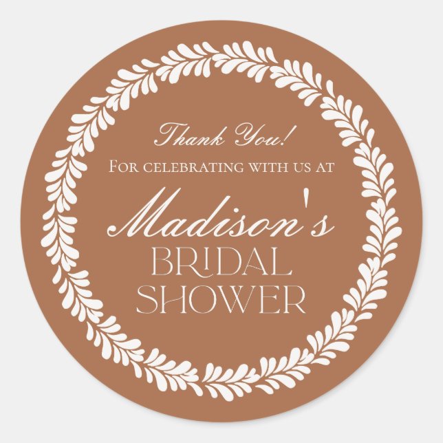 Clay Talavera Tile Spanish Fiesta Bridal Shower Classic Round Sticker (Front)