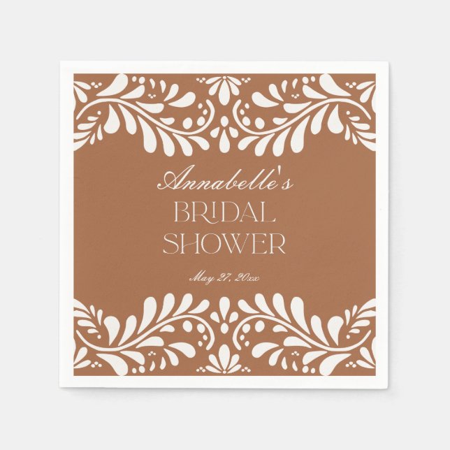 Clay Talavera Tile Spanish Fiesta Bridal Shower Napkin (Front)