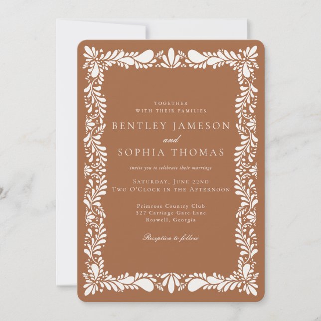 Clay Talavera Tile Spanish Fiesta Wedding Invitation (Front)