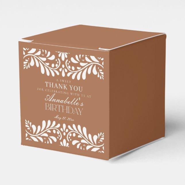 Clay Talavera Tile Spanish Style Fiesta Birthday Favour Box (Front Side)
