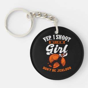 Clay Target Shooting Yep, I Shoot Like A Girl Gift Key Ring