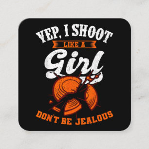 Clay Target Shooting Yep, I Shoot Like A Girl Gift Square Business Card