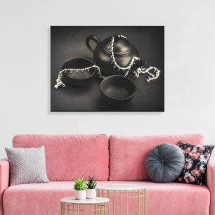 Clay Teapot Set & Silver Anklets Canvas Print