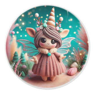 Clay Unicorn Angel Ceramic Knob