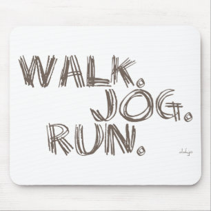 CLAY WALK JOG RUN (font SCRIBBLE) Mouse Mat