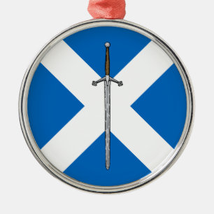Claymore and Saltire Metal Tree Decoration