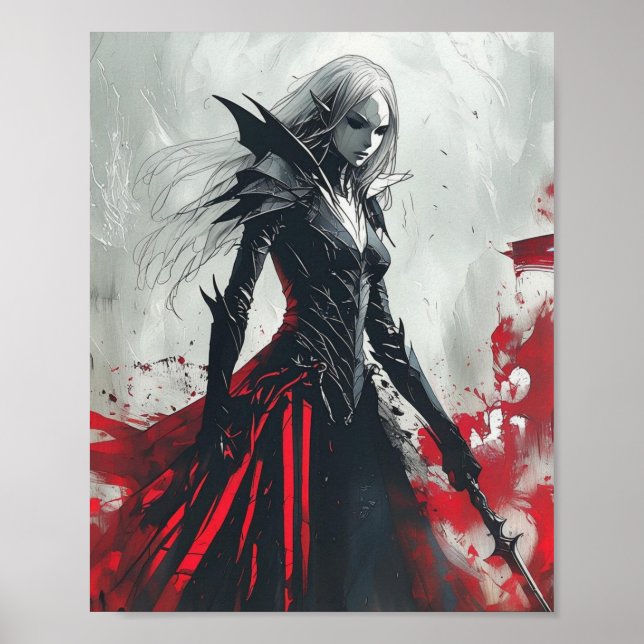 Claymore Poster – Dark Fantasy Anime Warrior Queen (Front)