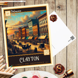 Clayton, Delaware Vintage Postcard