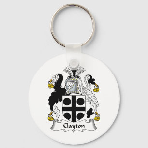 Clayton Family Crest Key Ring