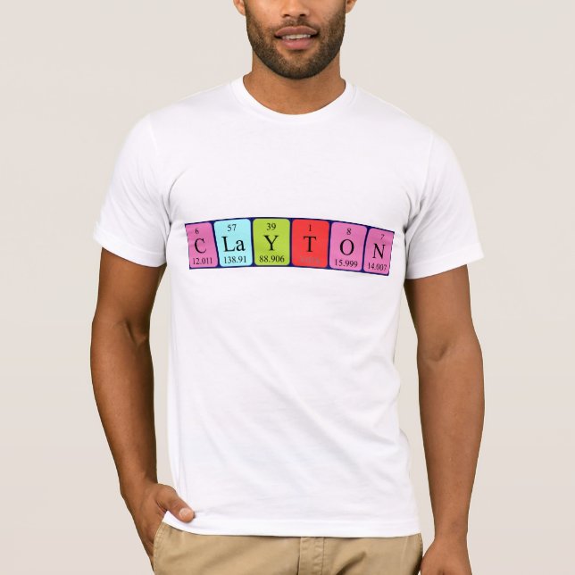 Clayton periodic table name shirt (Front)