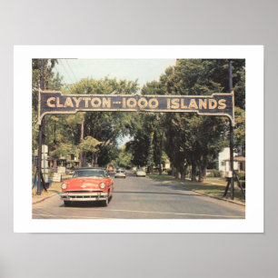 Clayton Thousand Islands NY, 1959 Vintage Style Poster