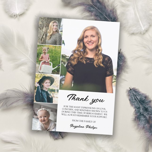 Clean 5 Photo Collage Bereavement Thank You (Creator Uploaded)