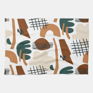 Clean Abstract Boho Pattern   Modern Minimal Tea Towel