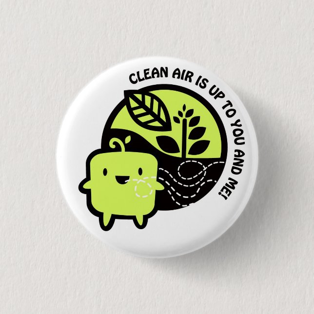 Clean Air logo 3 Cm Round Badge (Front)