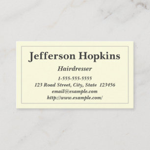 Clean and Basic Hairdresser Business Card