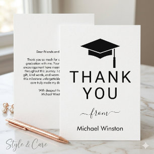 Clean and Chic Graduation Thank You Card