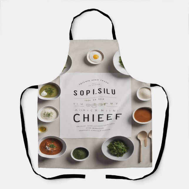 Clean and crisp typography modern chef apron (Front)