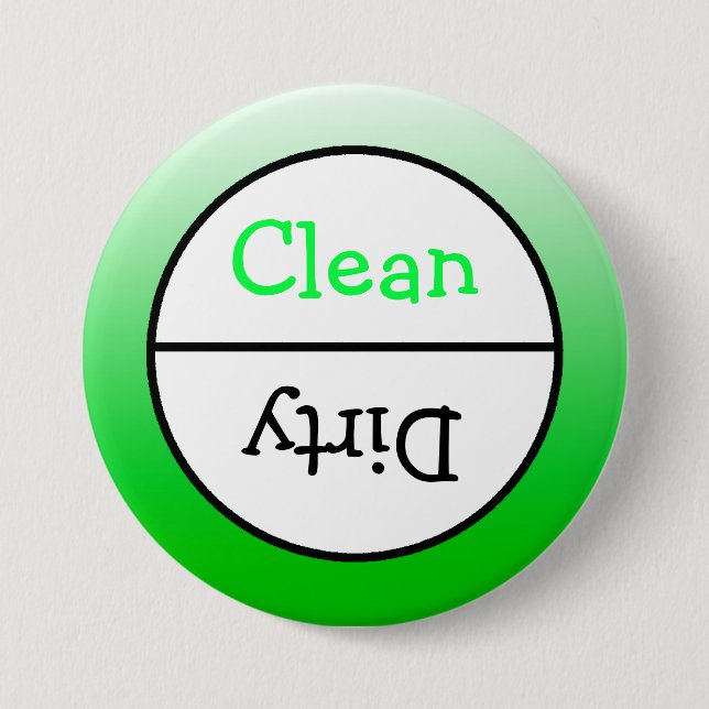 Clean and Dirty Dishwasher Dishes Notice 7.5 Cm Round Badge (Front)