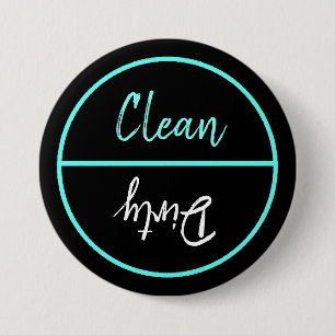 Clean and Dirty Dishwasher Dishes Notice 7.5 Cm Round Badge