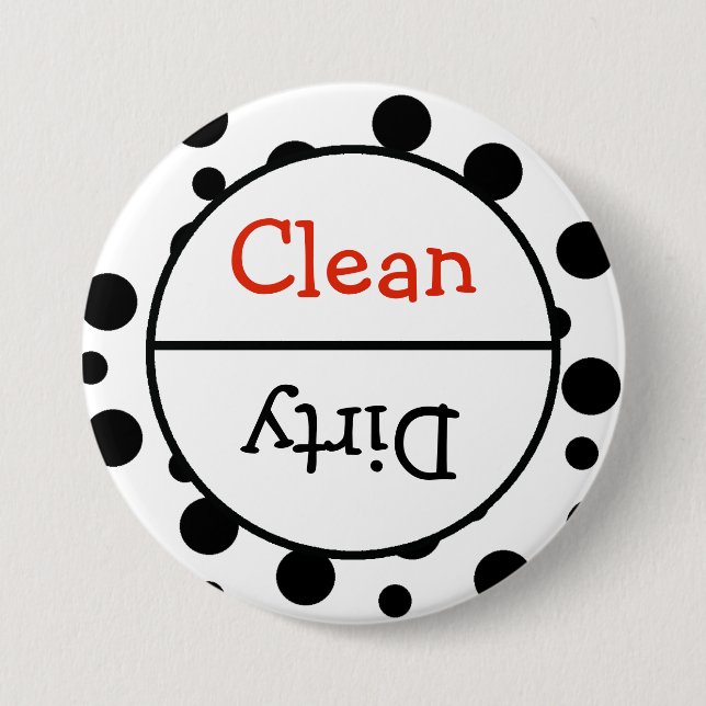 Clean and Dirty Dishwasher Dishes Notice 7.5 Cm Round Badge (Front)