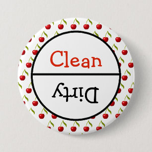 Clean and Dirty Dishwasher Dishes Notice 7.5 Cm Round Badge