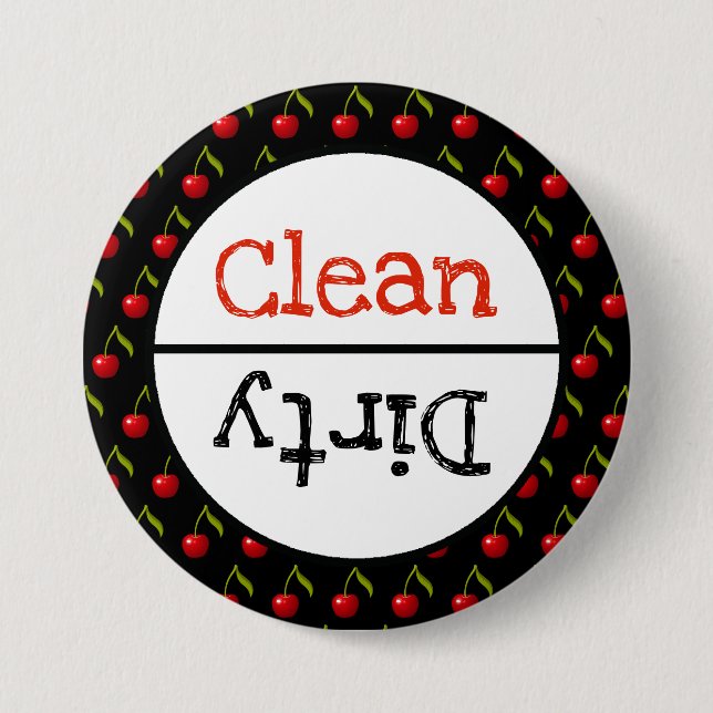 Clean and Dirty Dishwasher Dishes Notice 7.5 Cm Round Badge (Front)