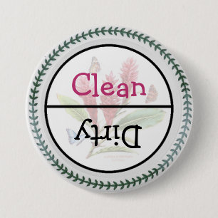 Clean and Dirty Dishwasher Dishes Notice 7.5 Cm Round Badge