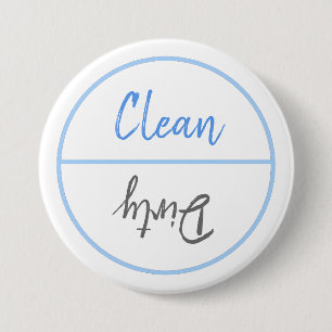 Clean and Dirty Dishwasher Dishes Notice 7.5 Cm Round Badge