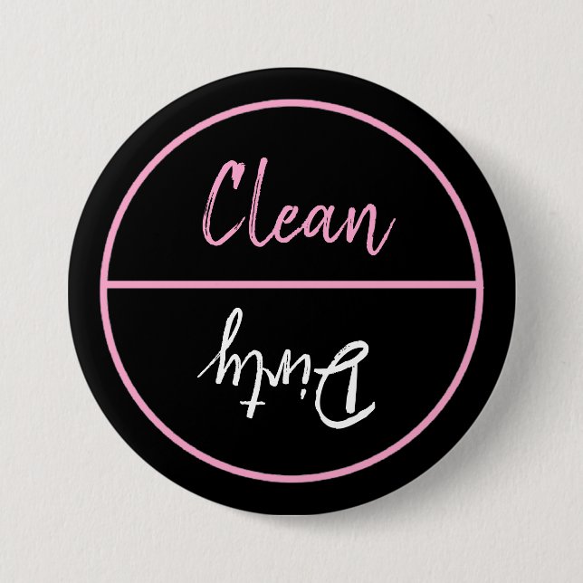 Clean and Dirty Dishwasher Dishes Notice 7.5 Cm Round Badge (Front)