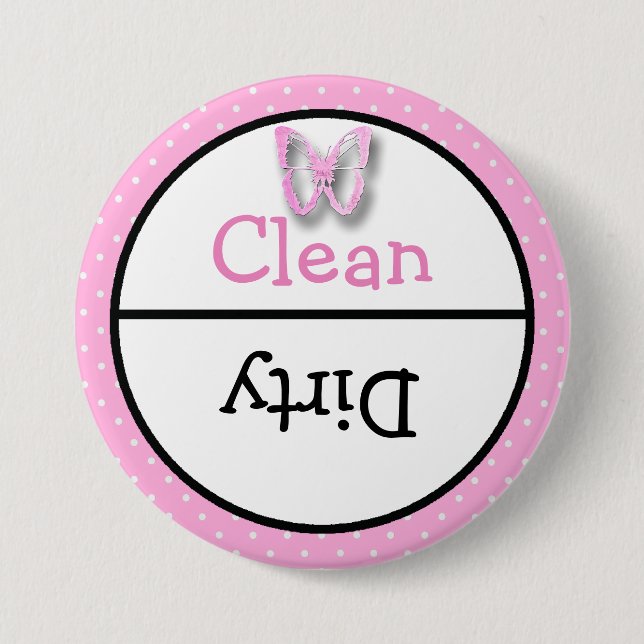 Clean and Dirty Dishwasher Dishes Notice 7.5 Cm Round Badge (Front)
