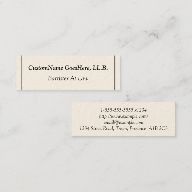 Clean and Low-Key Barrister At Law Business Card (Front/Back)