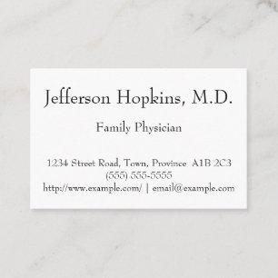 Clean and Minimal Family Physician Business Card