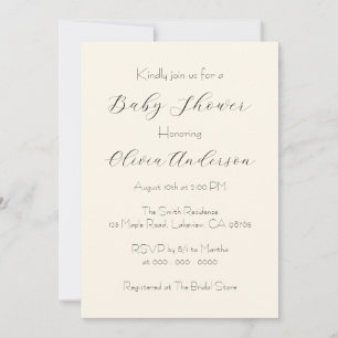 Clean And Minimalist Baby Shower Invitation