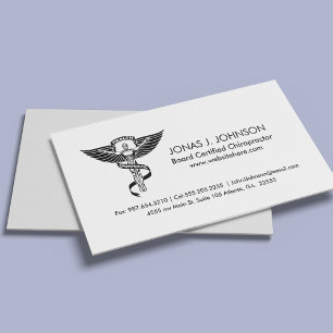 Clean and Professional Black   White Chiropractic Business Card