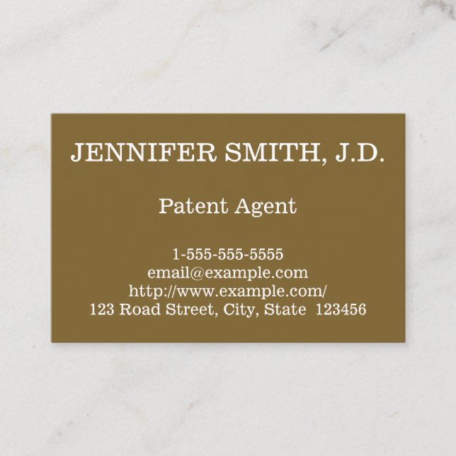 Clean and Professional Patent Agent Business Card (Front)