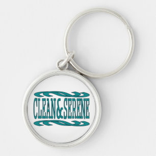Clean and Serene Inspirational Recovery Quote Key Ring