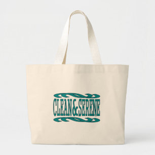 Clean and Serene Inspirational Recovery Quote Large Tote Bag