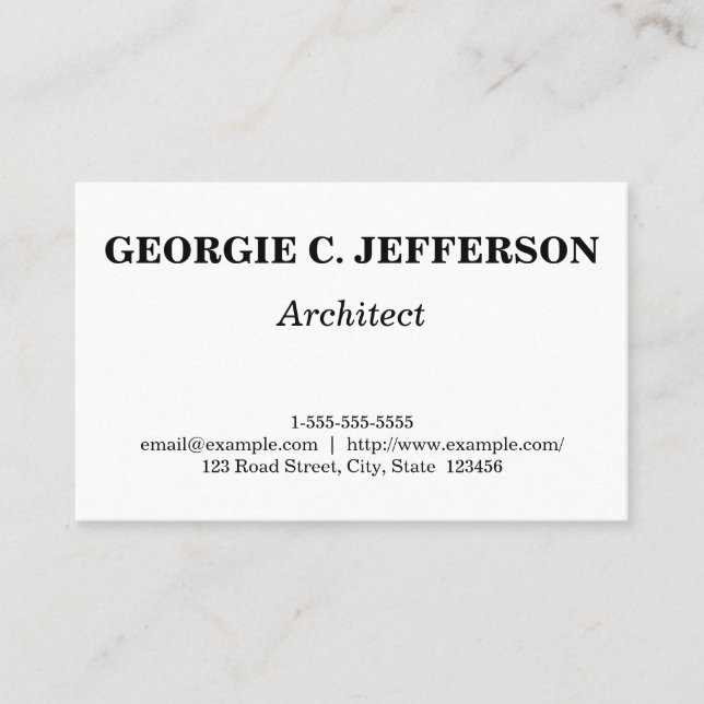 Clean and Simple Architect Business Card (Front)