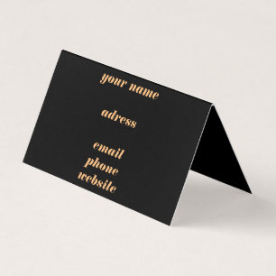 clean and simple business card black and orange