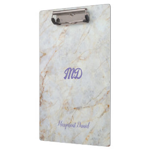 Clean and Sleek White Marble Clipboard