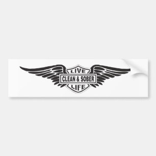 Clean and sober bumper sticker