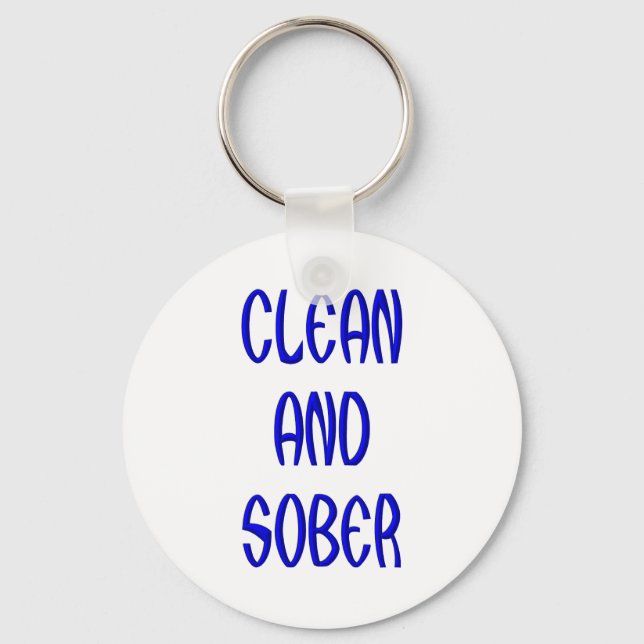 Clean and Sober Key Ring (Front)