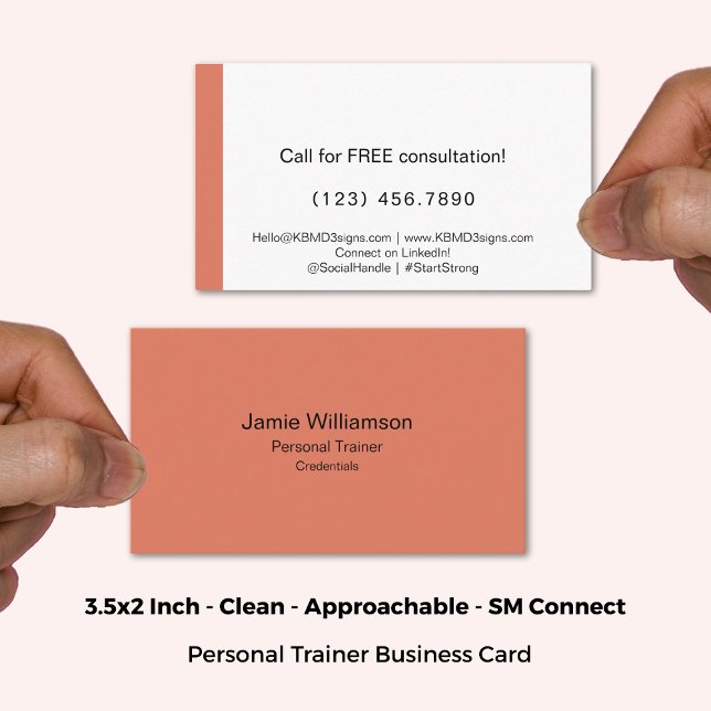 Clean Approachable Orange Service Business Card (3.5x2 Inch, Clean Approachable Orange Service Business Card)