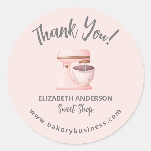 Clean Bakery Thank You Sticker  (Front)