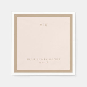 Clean Beige Calligraphy Napkin
