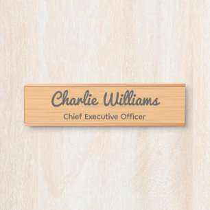 Clean Birch Wood, Office Door Sign