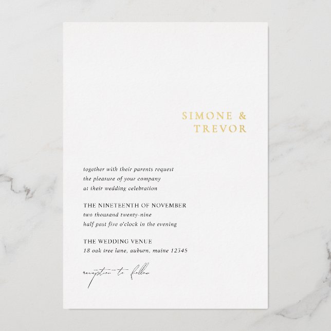 Clean Black and White Modern Wedding (Front)