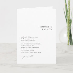 Clean Black and White Modern Wedding Invitation